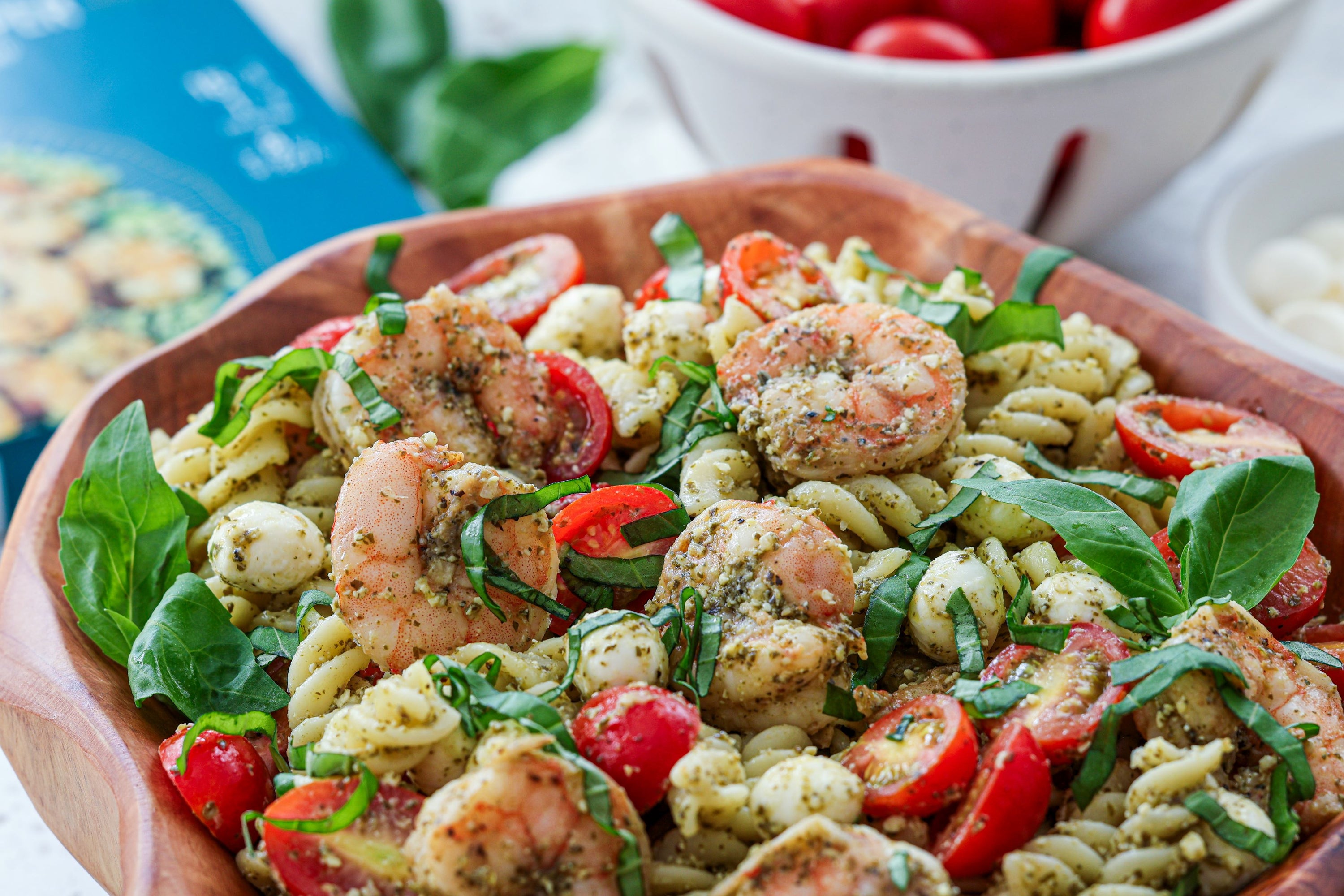 Pesto Pasta Salad with Shrimp