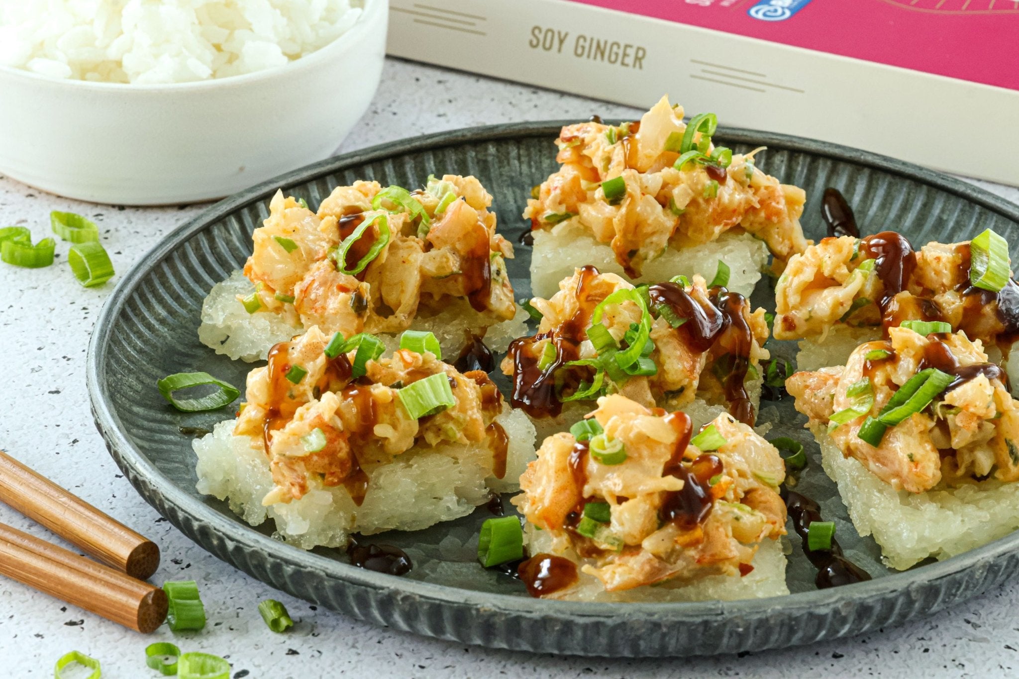 Crispy Rice with Sushi-Inspired Shrimp Salad