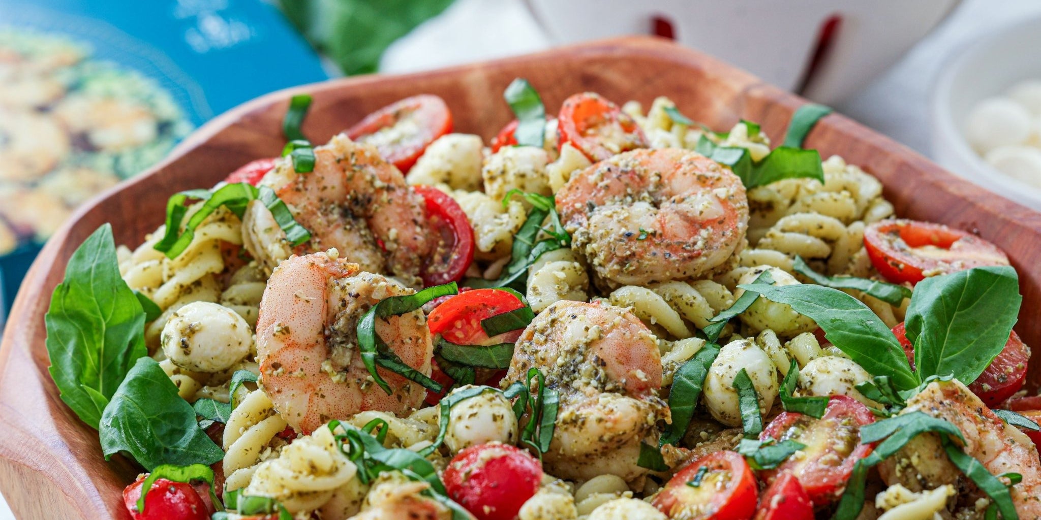 Pesto Pasta Salad with Shrimp
