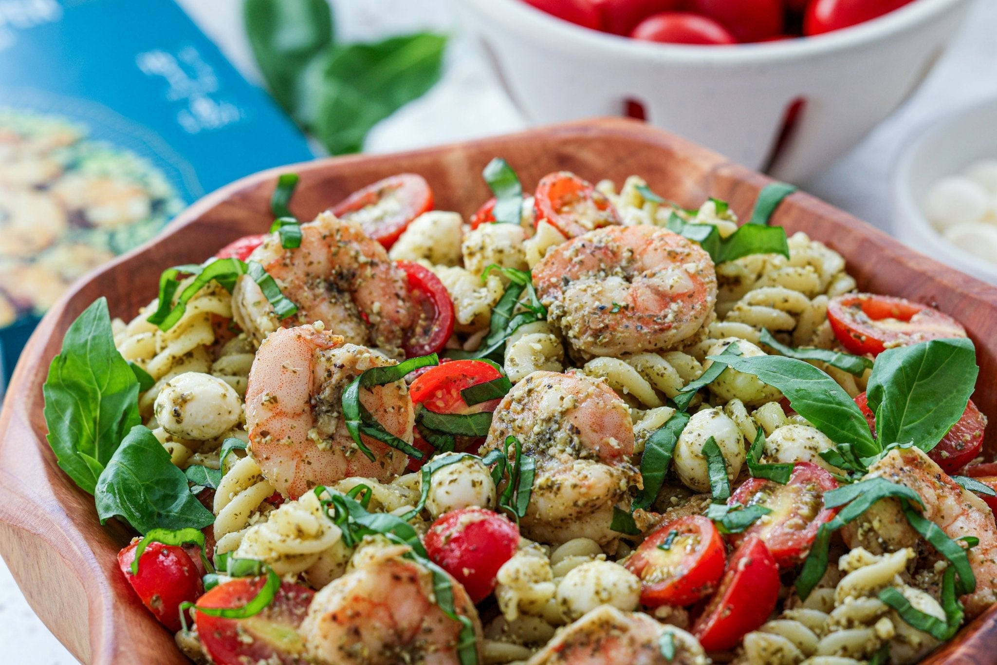 Pesto Pasta Salad with Shrimp