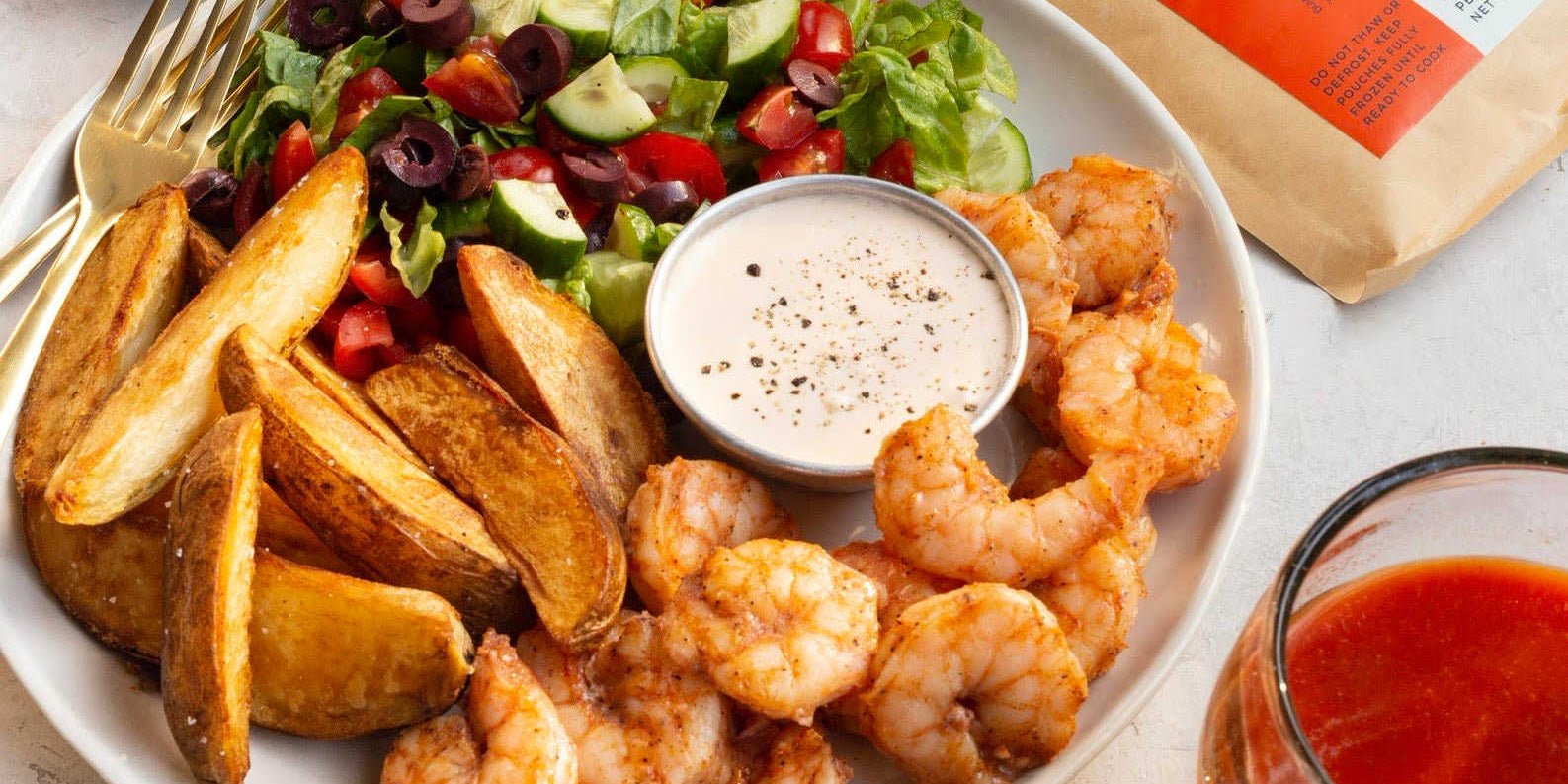 Shrimp and Chips with Pink Sauce - Prime Shrimp