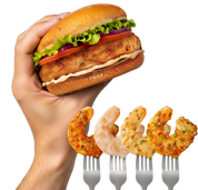 Burgers + Shrimp and Sauce